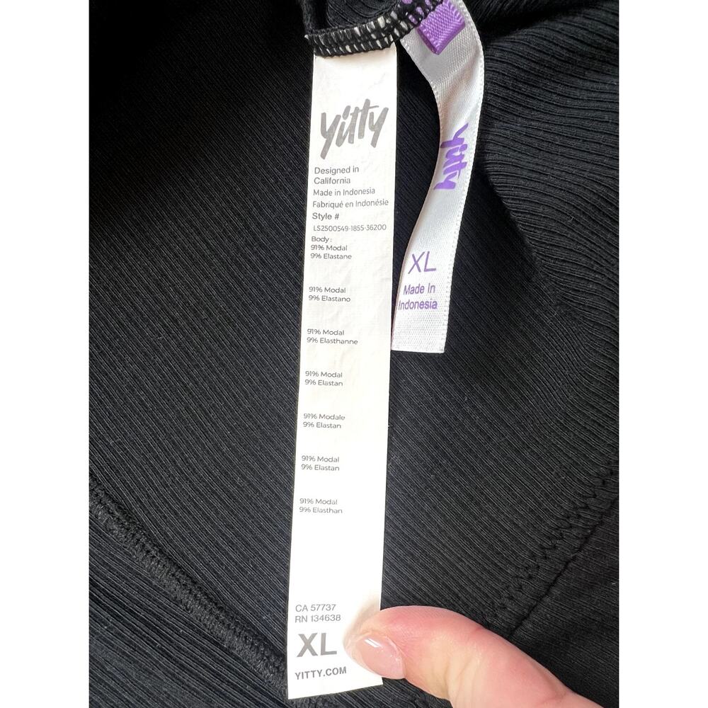 Yitty Black Ribbed Flare Leggings – Size XL - Picture 3 of 6